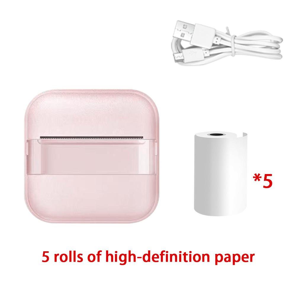 Mini Portable Wireless Printer X18 With 5 Rolls Paper Bluetooth Phone Connection HD 200dpi Photo/Document Printing