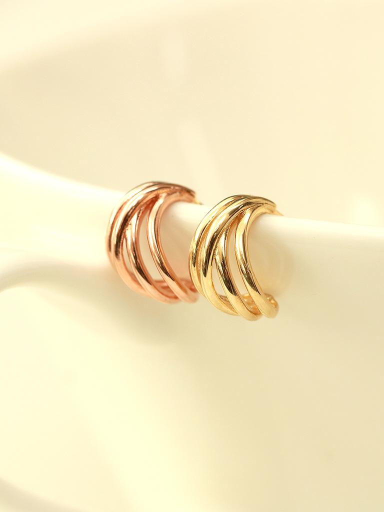 Minimalpiercing 14K Four-Strand Twisted Ring Piercing Earrings