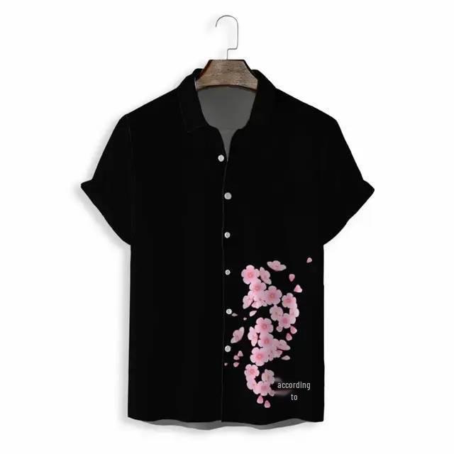 Camicia Casual da Uomo a Maniche Corte a Righe Primavera 2025