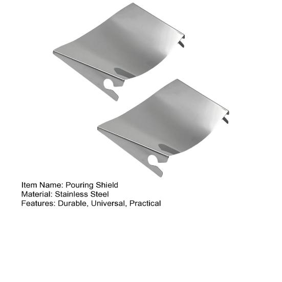 2Pcs Stainless Steel Pouring Shield for Stand Mixer 7-Inch Universal Pour Guard for Metal Bowls Rust-Resistant Dishwasher Safe Precise Ingredient