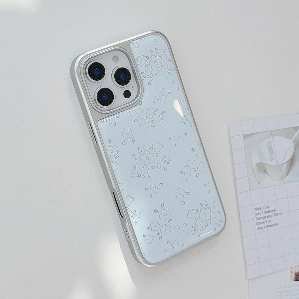 Gilded Ins Fresh Flower Apple 16pro Max Mobile Phone Case Iphone15 Drop Glue 14 Suitable for Huawei Mate70