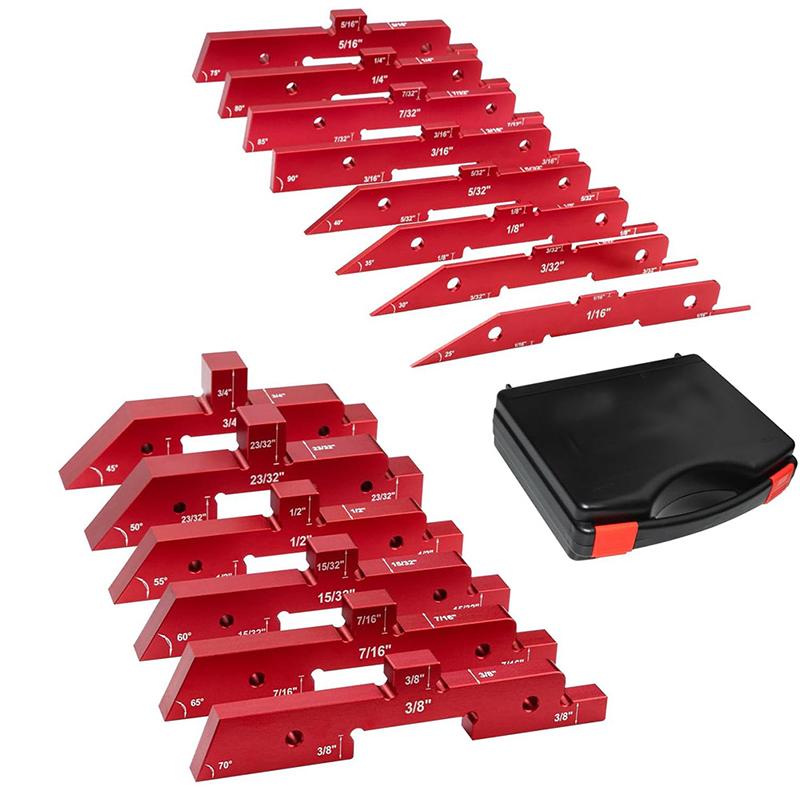 14PCS Saw Setup Blocks Woodworking Adjustable Height Gauge Set Ruler Measuring Table Saw Cushion Block Tool Accessories