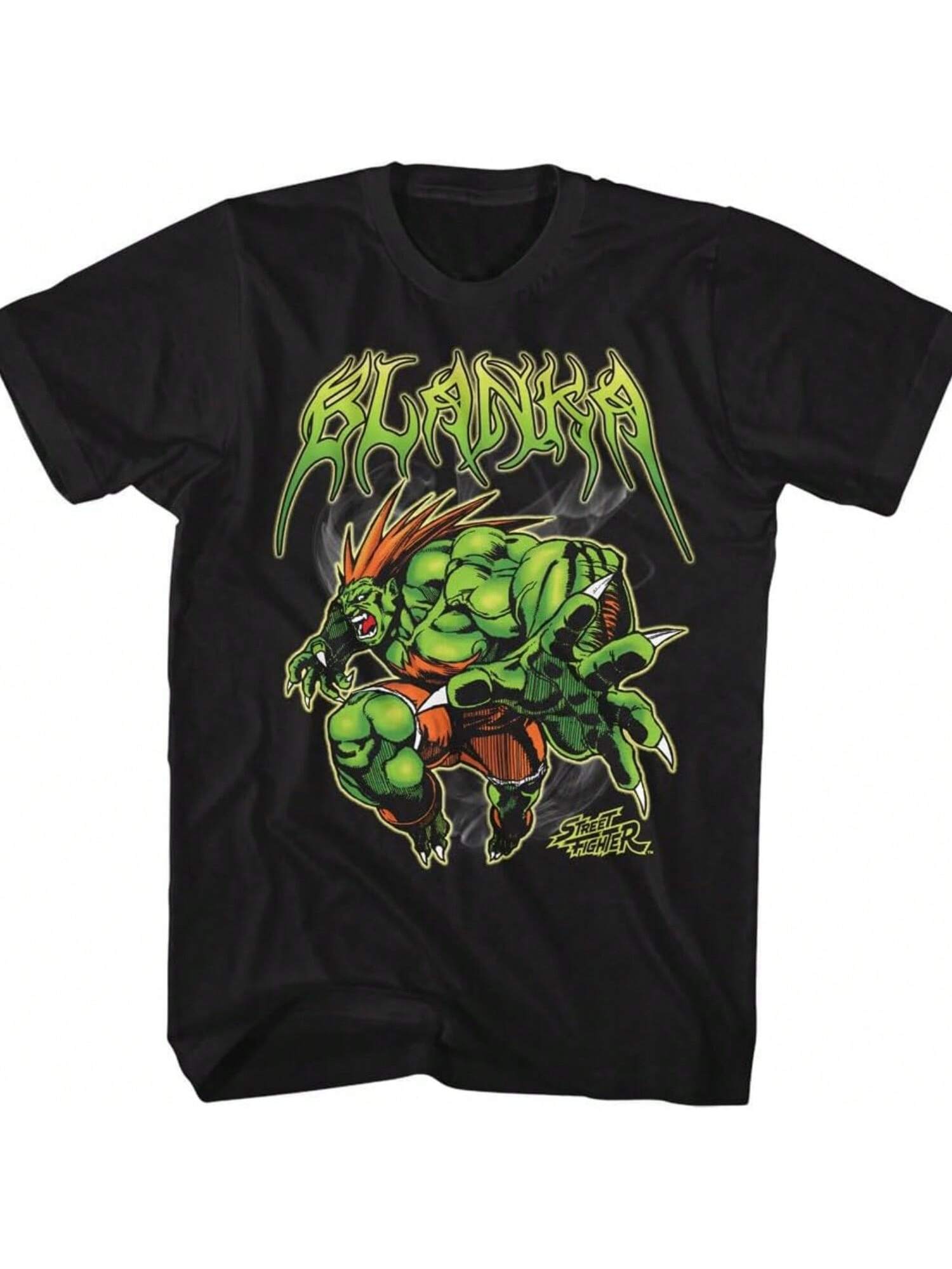 Street Fighter Blanka Metal Adult Black Short Sleeve T Shirt 90s Video Games Vintage Style Graphic Tees S разноцветный