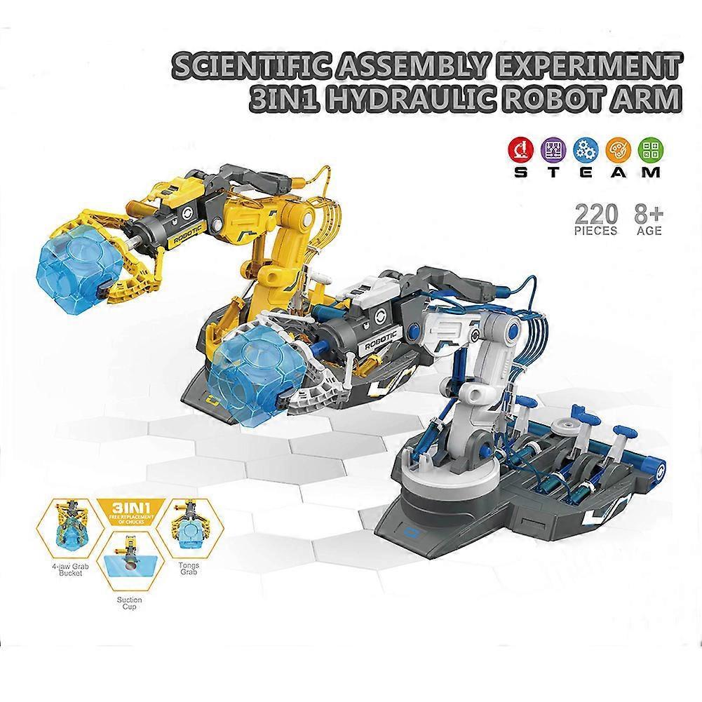 2024 Hydraulic Mechanical Arm Kit Kids Building Assembly Toy Learning Science Arm Mechanical Electric Robot Toys Educational Gifts