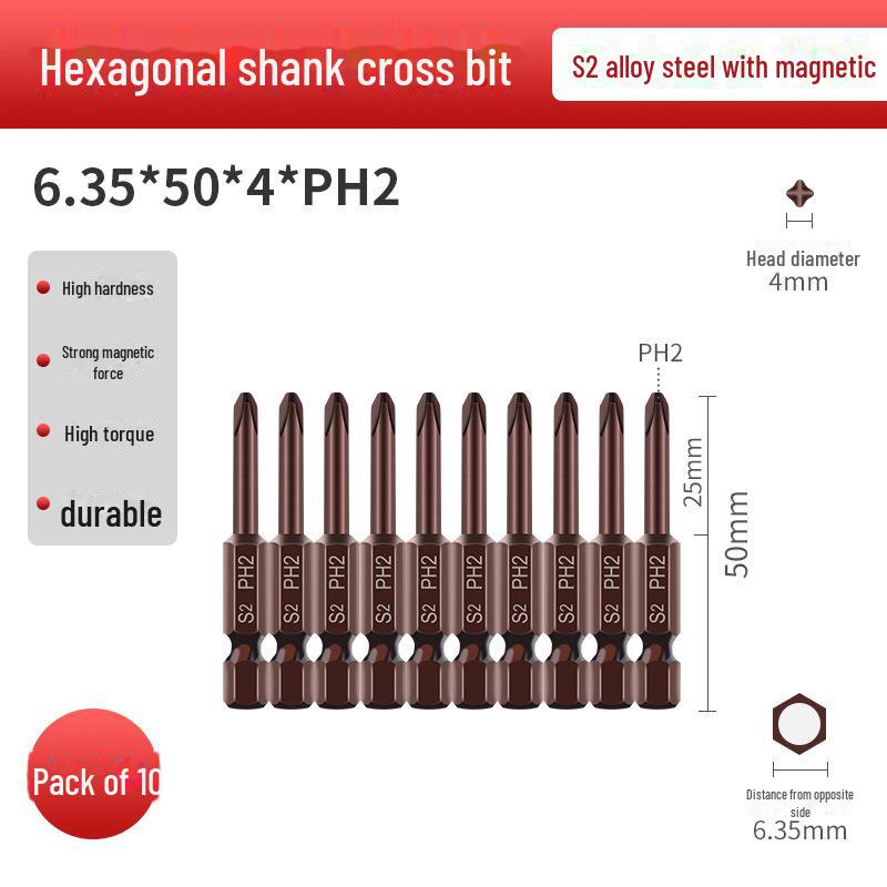 Qingwei S2 Magnetická wolframová ocelová šestihranná křížová elektrická šroubováková hlava