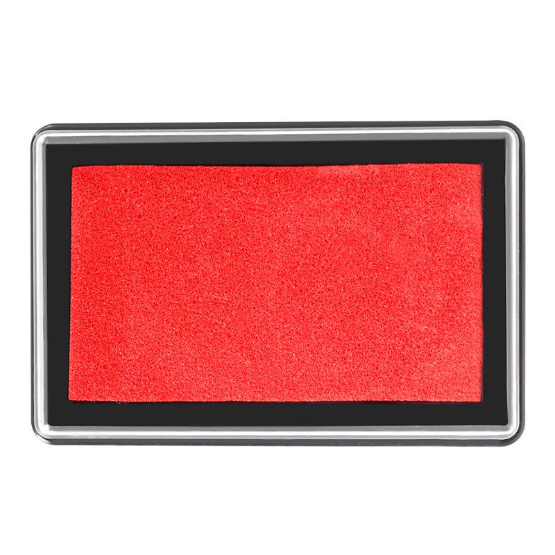 Quick-Dry Red Square Ink Pad for Office Stamping & Fingerprints
