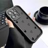 Custodia Nera a Cuore Scanalato per iPhone 14/15/16/17 Pro Max