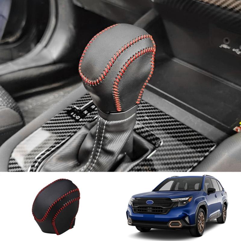 For Subaru Forester 2025 2026  Car leather gear Head Knob handle Gear Shift Collars Handbrake Grip Cover Interior Accessories