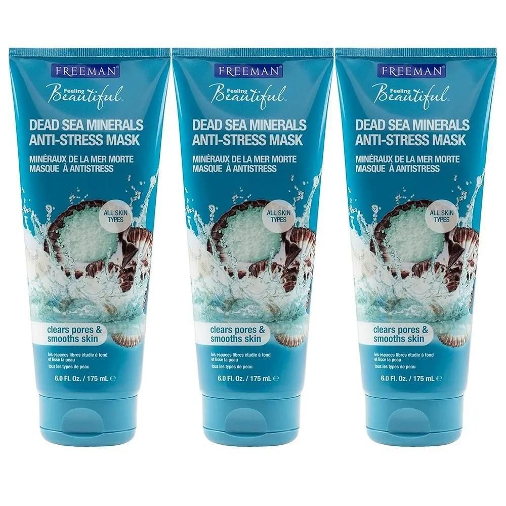 Freeman Anti-Stress Mask 175ml 3-Pack Dead Sea Minerals Freeman Feeling Beautiful Facial Anti-Stress Mask