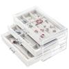 Drawer Type Jewelry Storage Box 3 Layer Organizer Earring Ring Bracelet Dustproof Box Holder