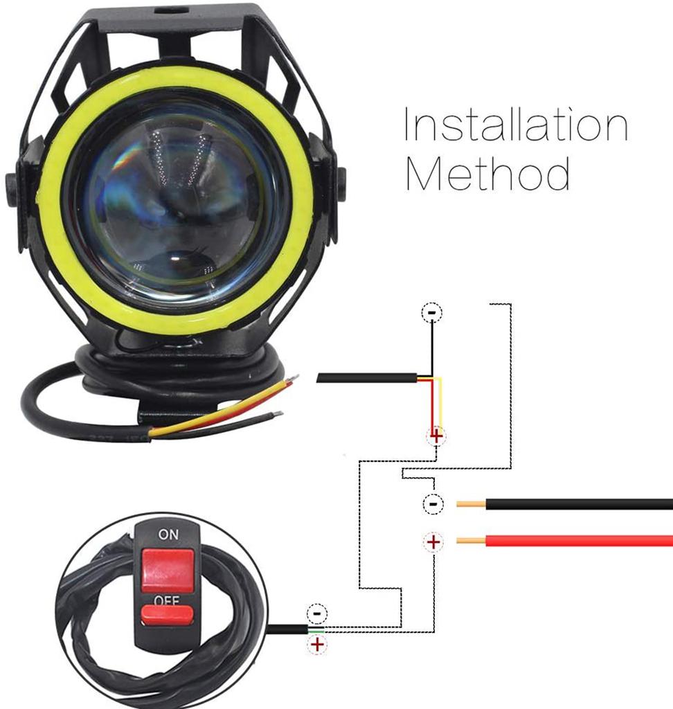 U7 125W LED Motorrad Angel Eyes Scheinwerfer Tagfahrlicht Spotlights Zusätzliche Helle LED Fahrradlampe Auto Arbeit Nebelscheinwerfer