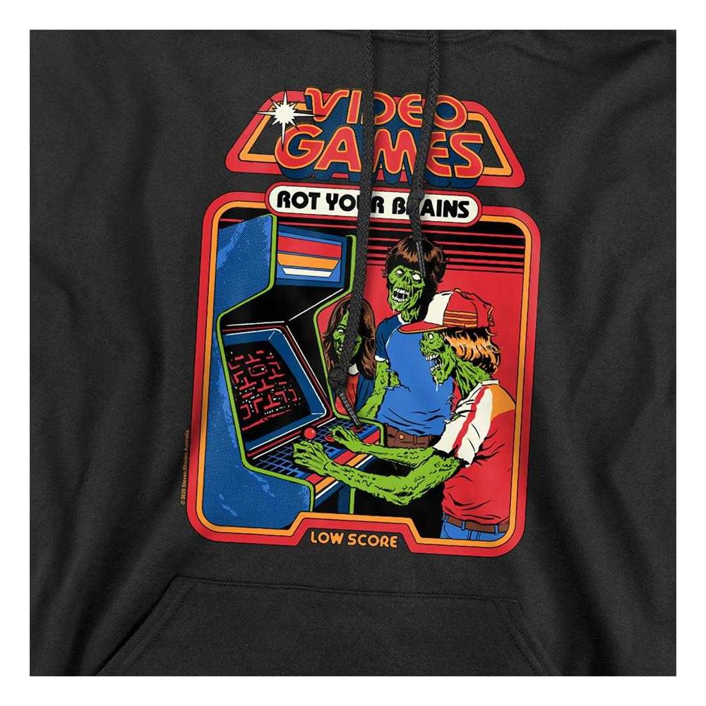 Steven Rhodes Unisex Adult Video Games Rot Your Brains Hoodie