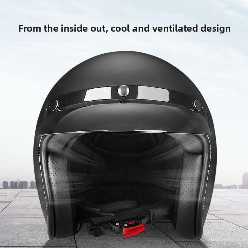 BYB/701M3C 3C Certified Motorcycle Helmet for Electric Vehicles Retro Vintage Design All-Season Unisex Sizes M-XXL