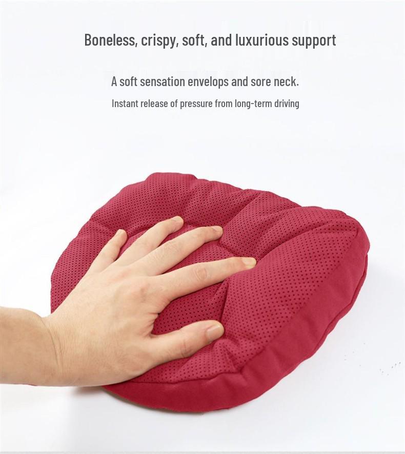 Suede Neck Support Pillow for Maserati Quattroporte, Ghibli, Levante & Maybach Car Seats.