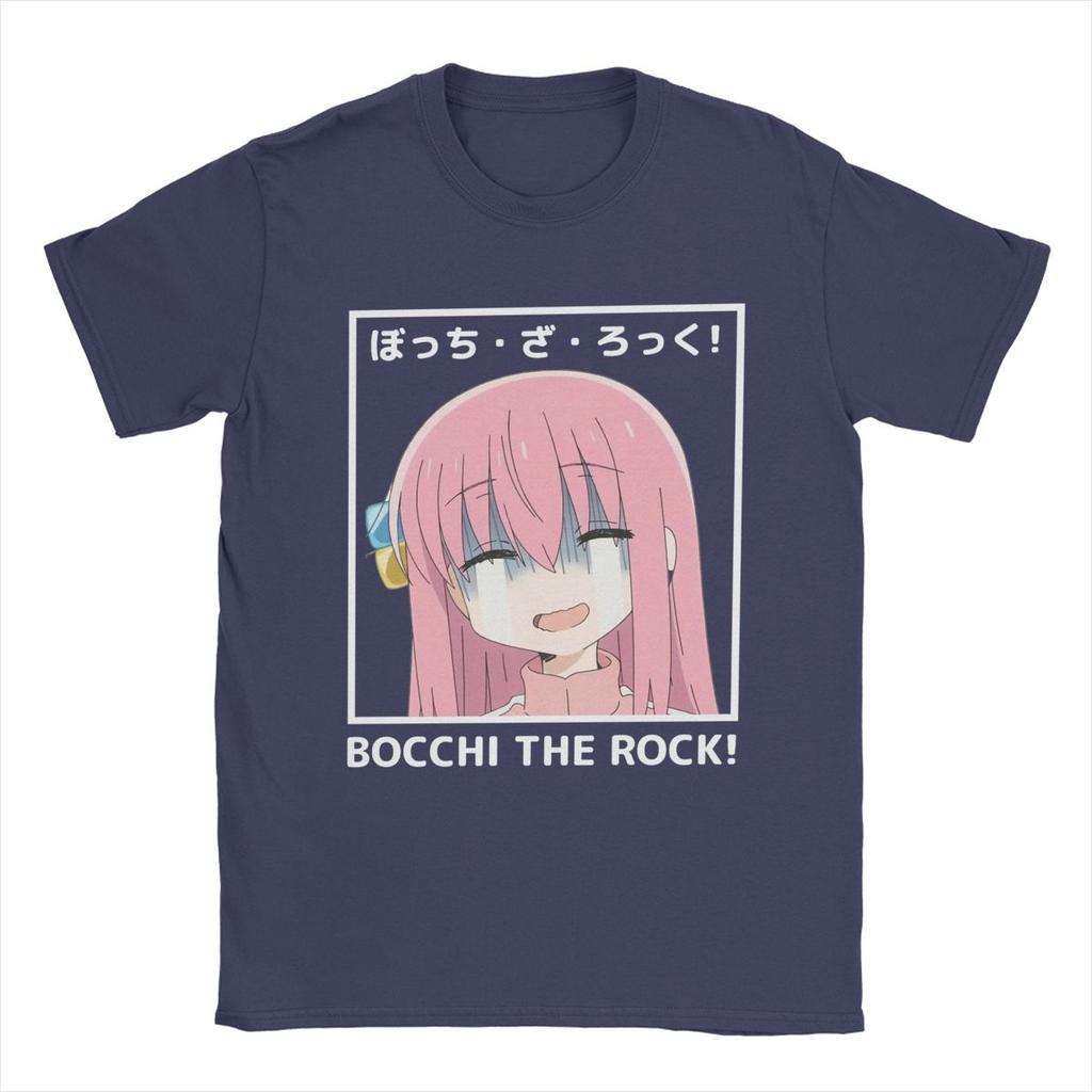 Bocchi The Rock Crying T Shirts Men Pure Cotton Vintage T-Shirt Crewneck Anime Tees Short Sleeve Clothing Birthday Gift