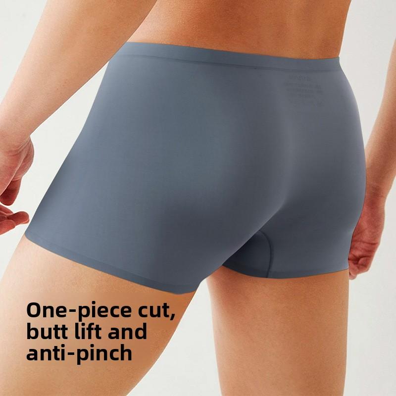 Men's Summer High Elasticity 10A Antibacterial Ice Silk Traceless Comfortable Breathable Briefs