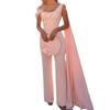 Neuer europäischer und amerikanischer Feder-Schlauchtop Sexy Mode Party Jumpsuit.