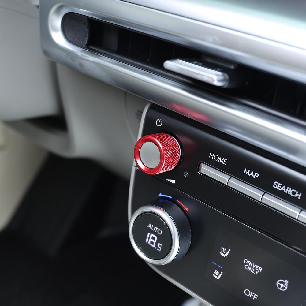 One Pair Aluminum Alloy Sound Key Adjustment Knob Red Blue Black Konb Ring Trim Cover For Hyundai IONIQ 9 Accessories
