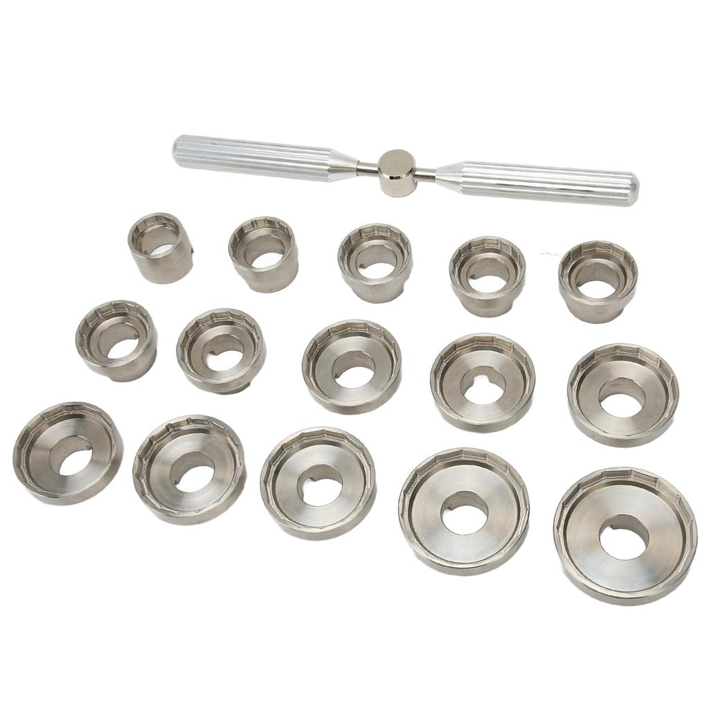 15 Dies Watch Back Cover Opener Kit Different Sizes Stainless Steel Watch Back Cover Removal Repair