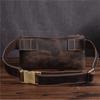Sac banane, Cuir Véritable, Bandoulière Décontractée Homme, Cuir de Vachette Superposé, Caisse Enregistreuse Multifonctionnelle, Sac pour Téléphone Portable, Sac Rétro Décontracté