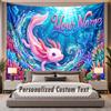 Underwater Fish (14) Theme Personalized Tapestry Custom Name Text Wall Hanging Tapestry Home Background Decoration