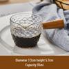 Glass Espresso Bean Measuring Cup with Double Spout, Wooden Handle, and Small Milk Jug