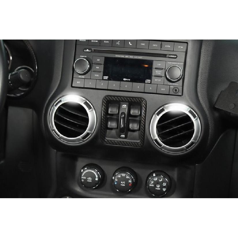 Carbon Fiber Window Trim Emergency Lamp AC Switch Cover For Jeep Wrangler JK 11+