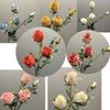 4 Heads Vintage Burnt Edge Silk Roses Retro Artificial Flowers Chic Dried Rose Bouquet For Home Wedding Party Decor