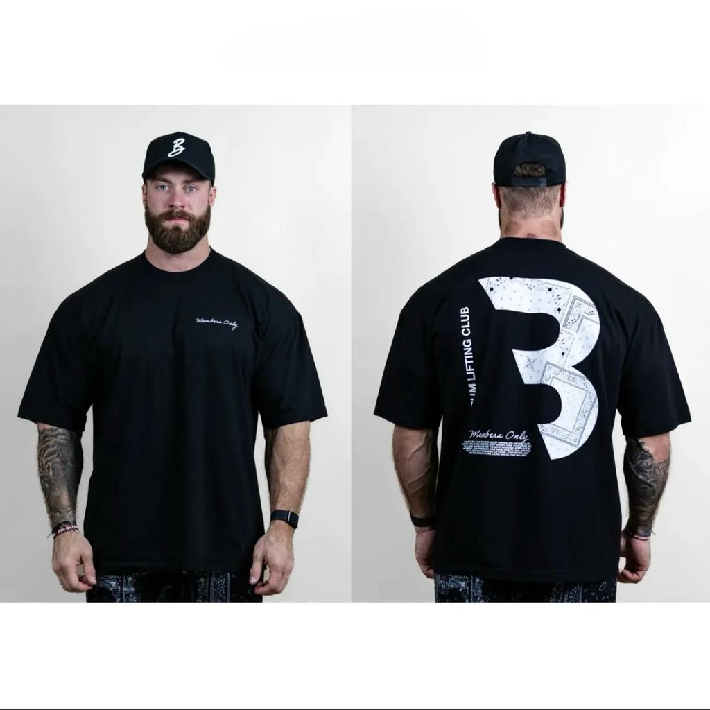 Summer Sports Print Men's Loose Tshirts High Street Round Neck T-shirt Fitness Short Sleeves Tops