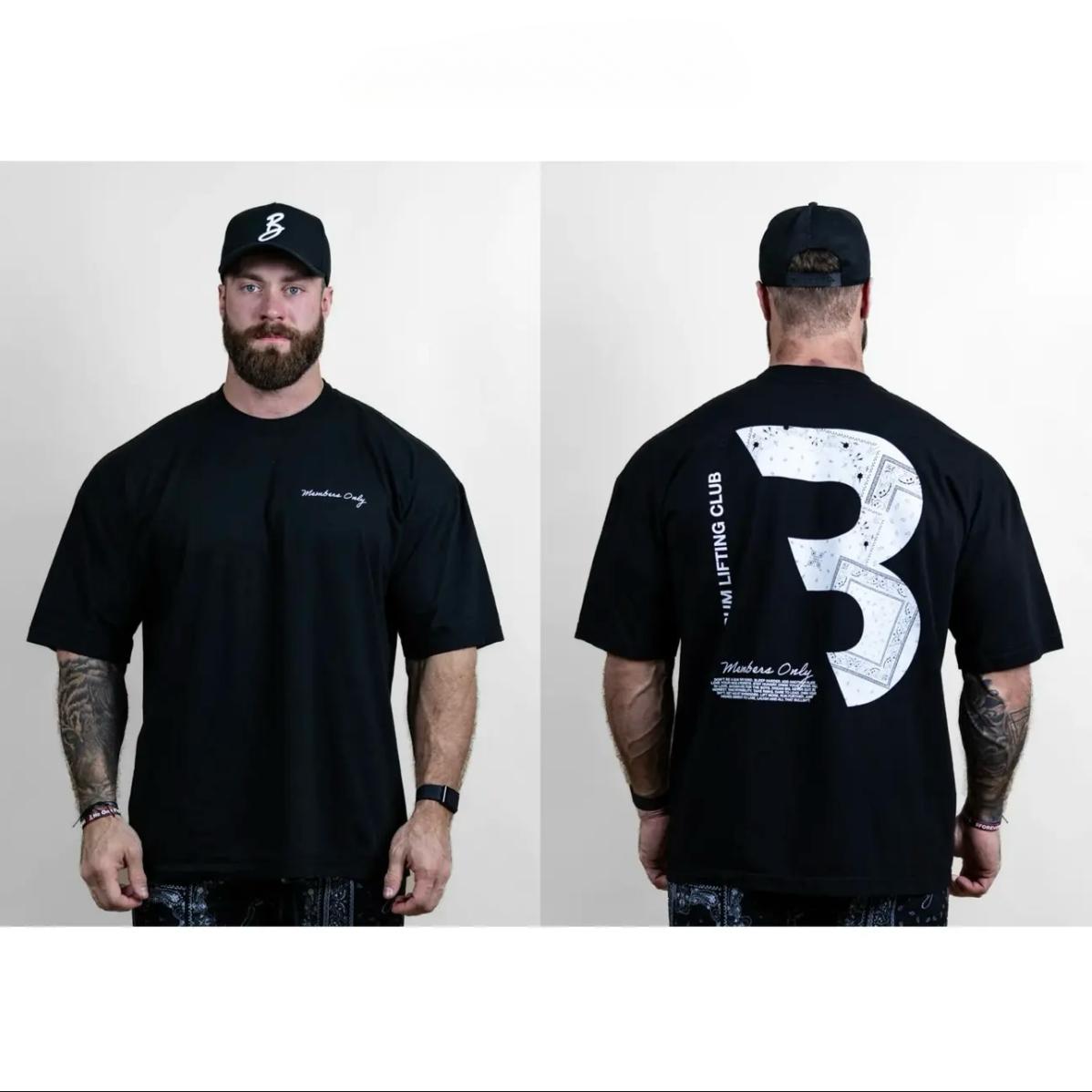 

Летние спортивные принты мужские свободные футболки уличные футболки с круглым вырезом для фитнеса с короткими рукавами XXXL чёрный