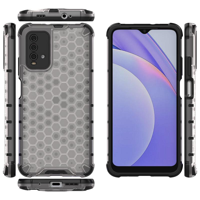 Shockproof Transparent Case For Xiaomi Redmi 9T Bumper Honeycomb Armor Back Case For Redmi 9T Case Cover For Redmi 9T 9A 10C 10A