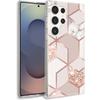 Coque de protection - BOOLING - pour Samsung Galaxy S25 Ultra - Marbre Rose - 2 Verres Trempés - Antichoc