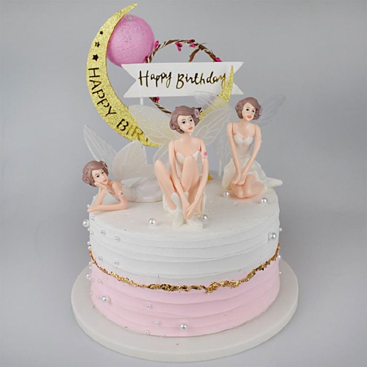 Romantic Fairies Figurines Angel Ornaments for Xmas Cake Topper Home Decor 3Pack