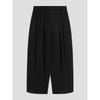Heavy Cotton Elastic Waist Pants Black