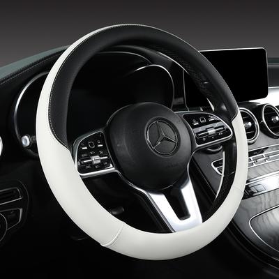Housse de Volant de Voiture en Cuir Nappa Perforé, Chaude en Hiver et Fraîche en Été, Universelle 15 Pouces, Antidérapante, Sans Odeur