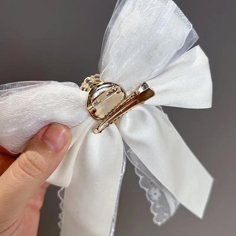 New Lace Rhinestone Bow Tie Hairpin Dual Purpose College Style Professional Shirt Bank El Flight Attendant Collar Accessories