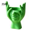 Multifunctional Desktop Bin 3D Printed Face Vase, Face-Holding Pen Holder Art Decor, Creative Makeup Brush Abstract Holder, Flower Arrangement