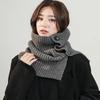 Korean Retro Warm Knitted Wool Button Neck Warmer for Women, Fashionable Versatile Split Neck Wrap, Cold-proof Neck Protector Shawl