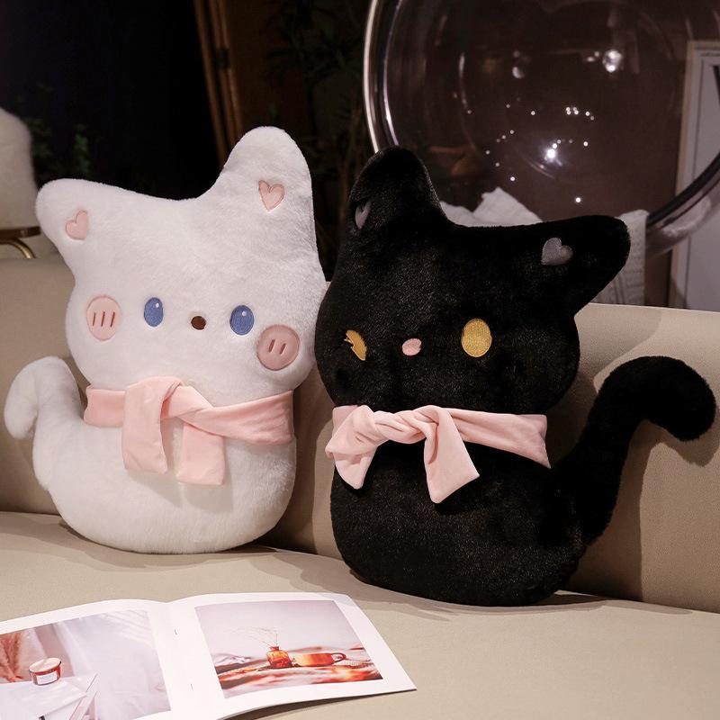 Mädchenherz Schal Katze Puppe Plüschtier Kätzchen Puppe Kinder Beruhigungs-Stoffpuppe Mädchen Geburtstagsgeschenk