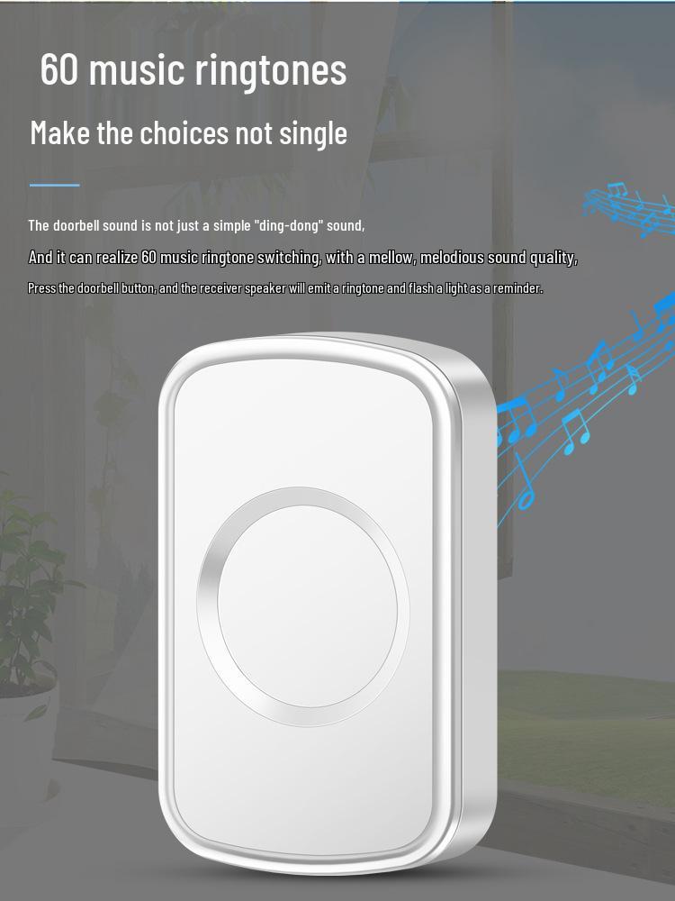 Wireless Doorbell with Remote Control and Plug-in Receiver for Home Entryway and Elderly Call Assistance
