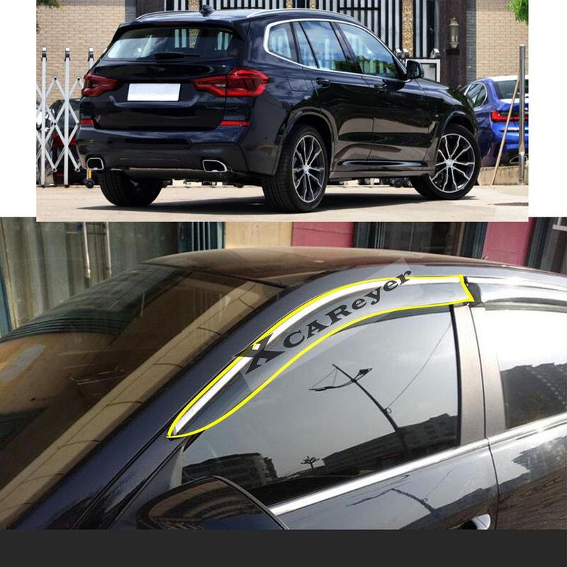 For BMW X3 2018    Car Body Styling Sticker Plastic Window Glass Wind Visor Rain/Sun Guard Vent Parts