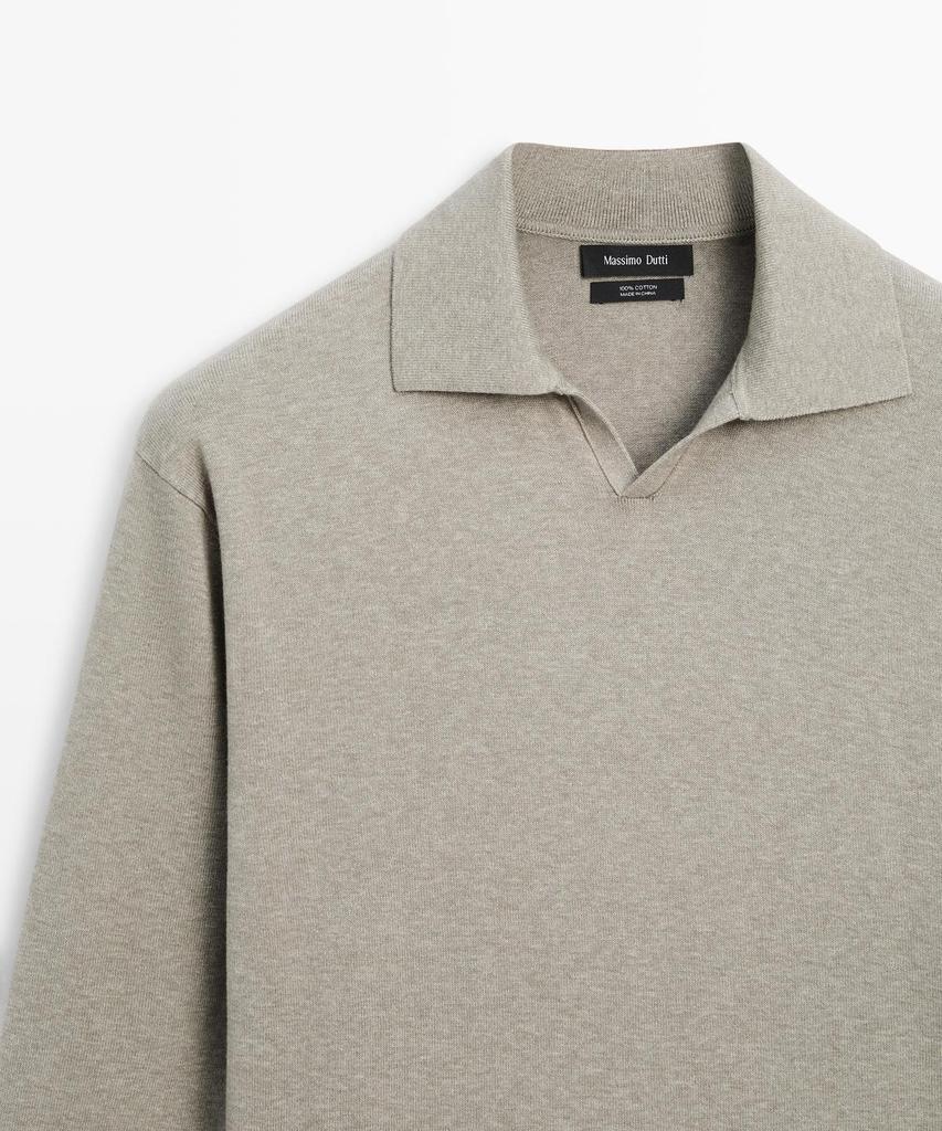 Masimodutti Cotton Knit Polo Sweater