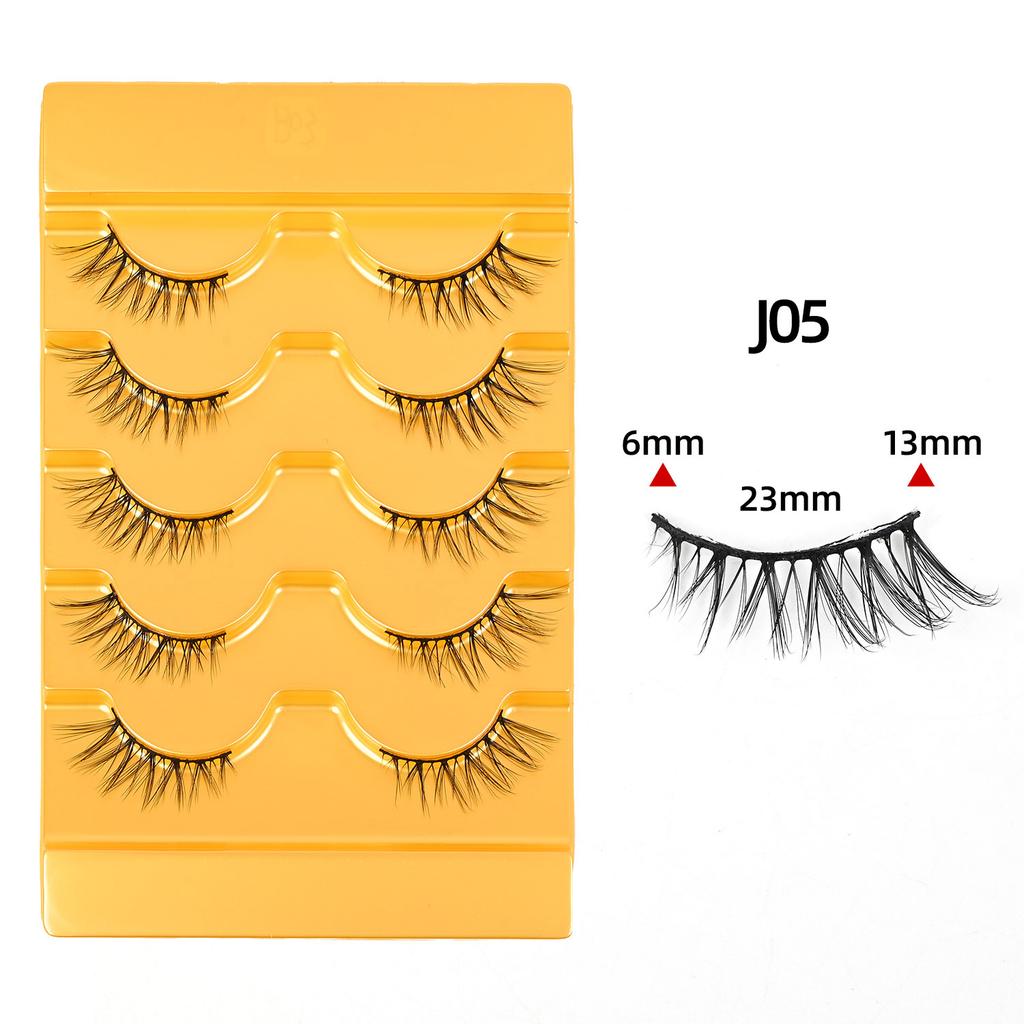 5 Pairs of Half-eye False Eyelashes 5d A Whole Cluster of Black Stems Fluffy Multi-layer Fox Eyelashes 2026