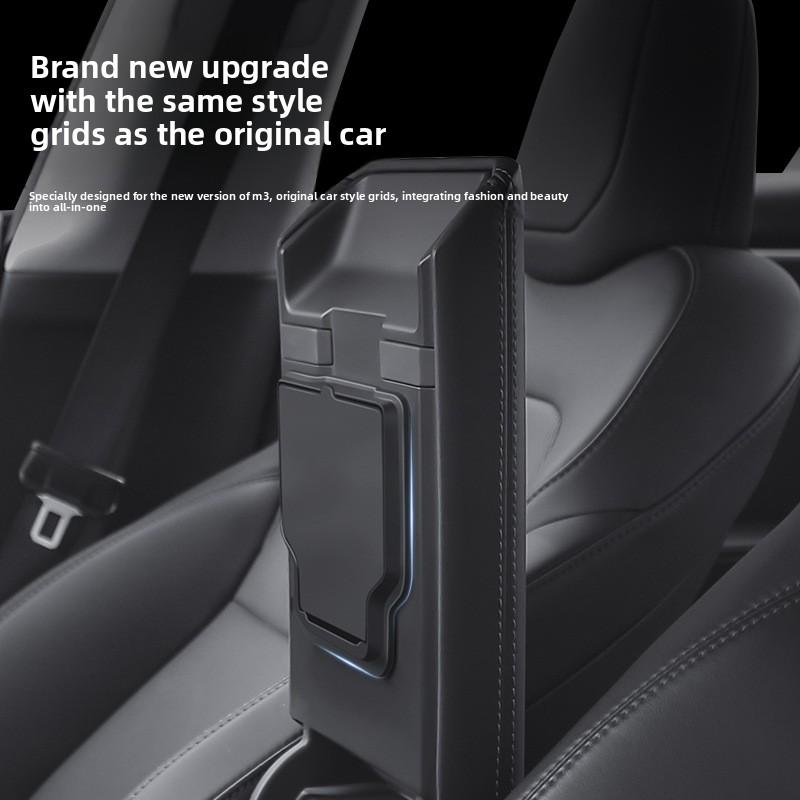 2025 Tesla Model Y/Highland Center Console Organizer Armrest Hidden Storage Box Tray Custom Fit Car Interior Accessories