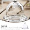 PRETYZOOM Glass Cake Stand with Lid - 9x9cm Mini Cupcake Display Dome, Appetizer Serving Tray Dessert Platter for Macarons, Cannoli, Desserts