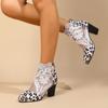 Fashion Women Boots 2024 Dressy Summer Thick High Heeled Shoes Lace Flower Decoration Breathable Sandals Female Women's sandals
