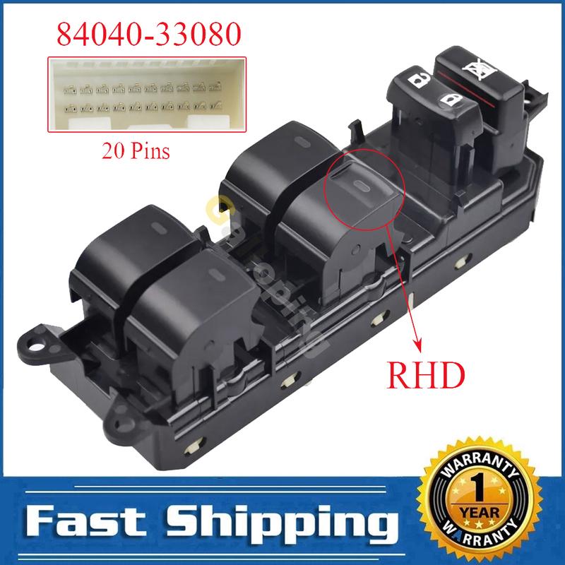 Right Hand Drive Power Window Switch Control Regulator Button for Toyota Land Cruiser Camry Prius Lexus 84040-33080 Car Parts