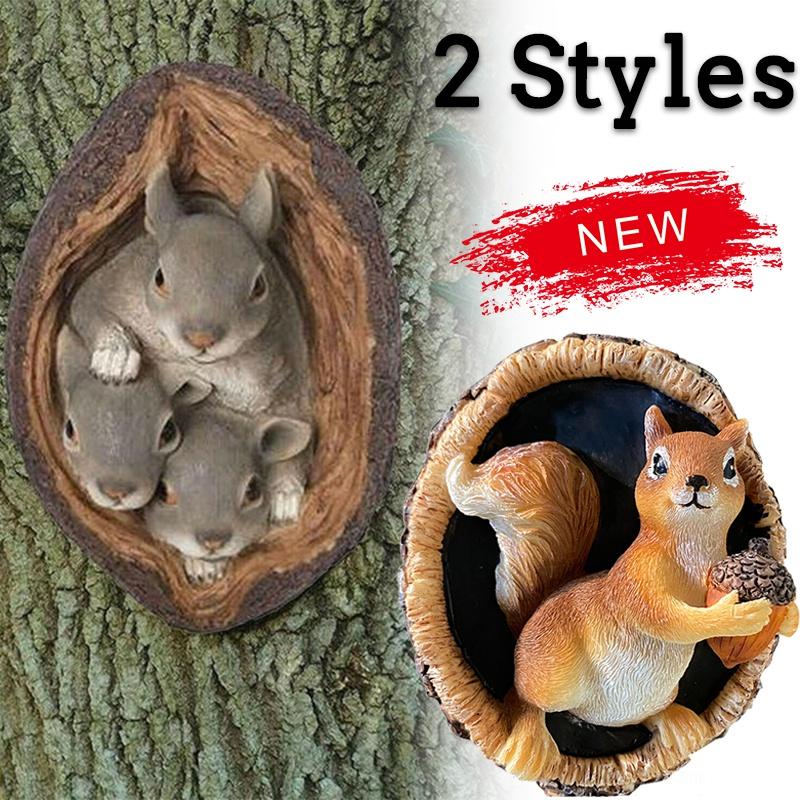 

2 стиля, статуя белки из смолы, кролика, уличная фигурка, украшения, подарки, аксессуары для украшения сада