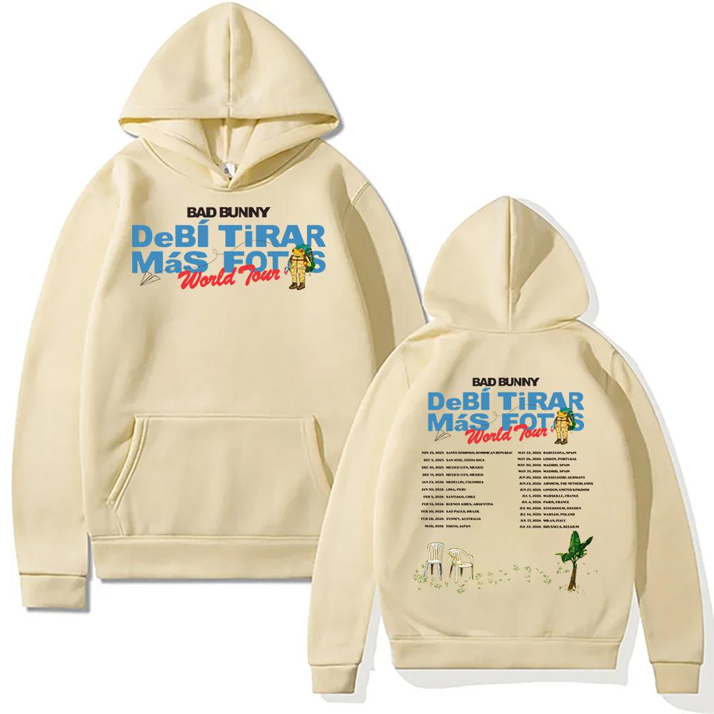 Bad Bunny World Tour Fashion Hoodie Bad Bunny DeBí TiRAR MáS FOToS Pullover Trends Creative Fans Gifts Clothes Sweatshirt Unisex