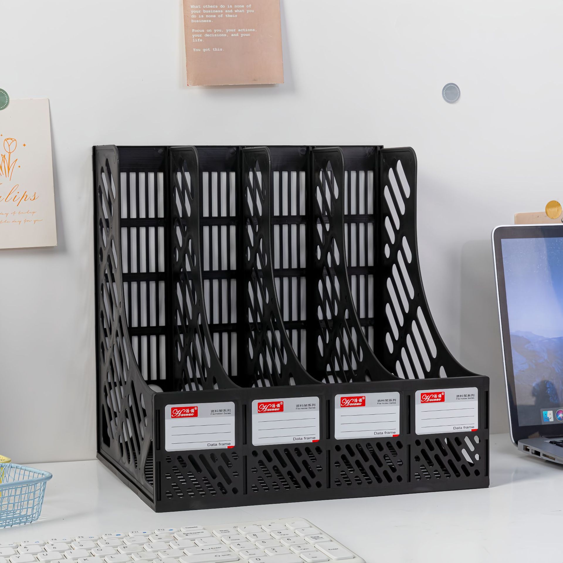 

Утолщенная рамка для файлов Четырехколонная направляющая для файлов с подставкой для ручек Органайзер для папок Архив информации Вертикальный настольный держатель для файлов